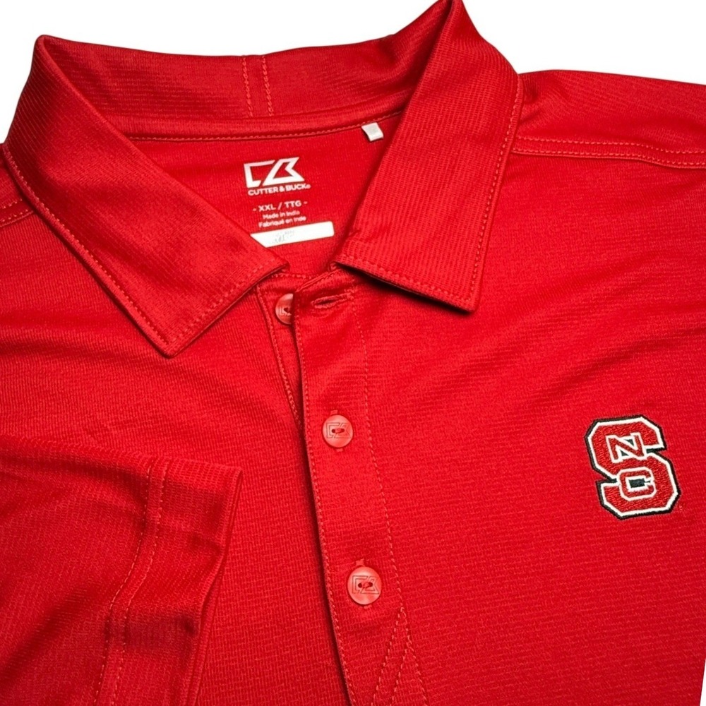 NC State Wolfpack Mens Cutter & Buck XXL Red Polo Golf Shirt NCAA 50+ UPF